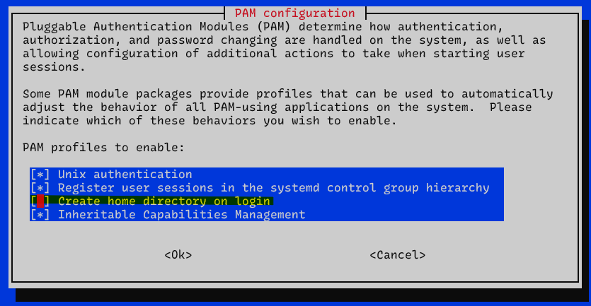 Capture d&rsquo;écran de pam_auth-update
