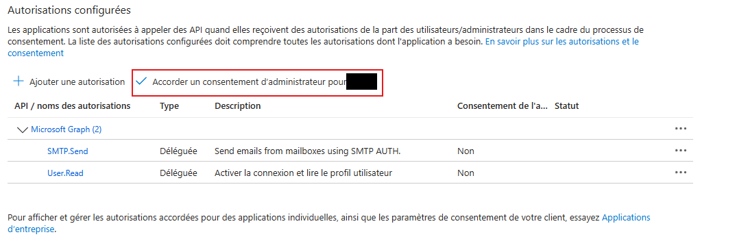 Accorder le consentement d&rsquo;administrateur